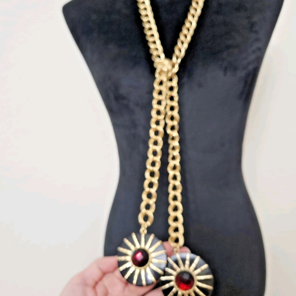 Vintage Lariat Style Beautiful Versatile Gold Chain Belt - Picture 7 of 17